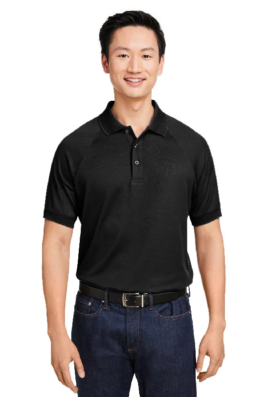 Amazing Deals Harriton Mens Charge Moisture Wicking Short Sleeve Polo Shirt - Black
