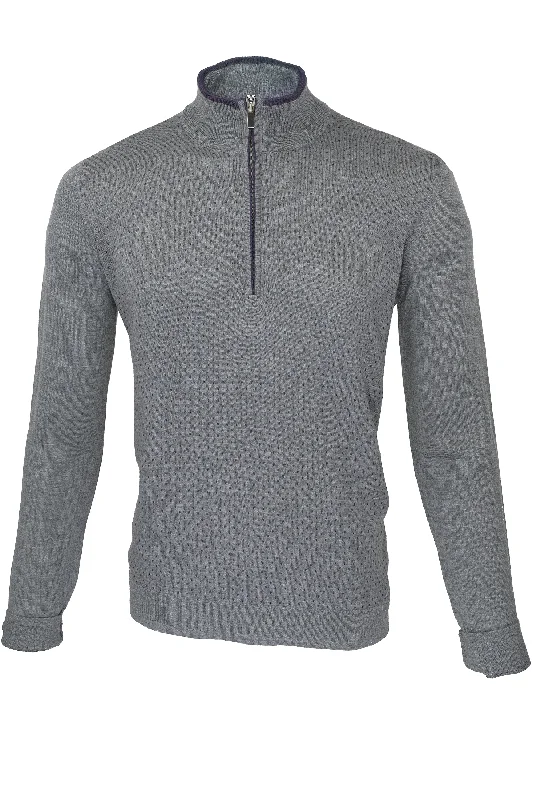 Daily Special Codice Half Zip Sweater - Gray / Purple