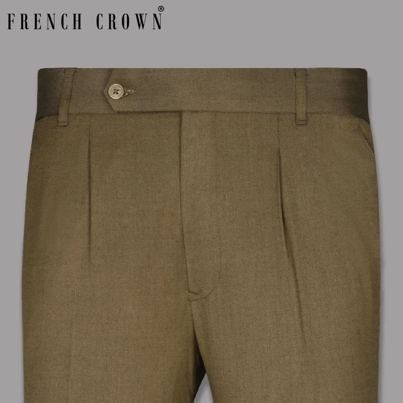 Markdowns Fawn Brown Wool Rich Formal Pant