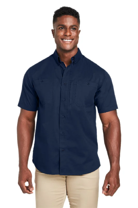 Deal of the Day Harriton Mens Advantage Wrinkle Resistant Short Sleeve Button Down Shirt w/ Double Pockets - Dark Navy Blue Deal of the Day Harriton Mens Advantage Wrinkle Resistant Short Sleeve Button Down Shirt w/ Double Pockets - Dark Navy Blue
