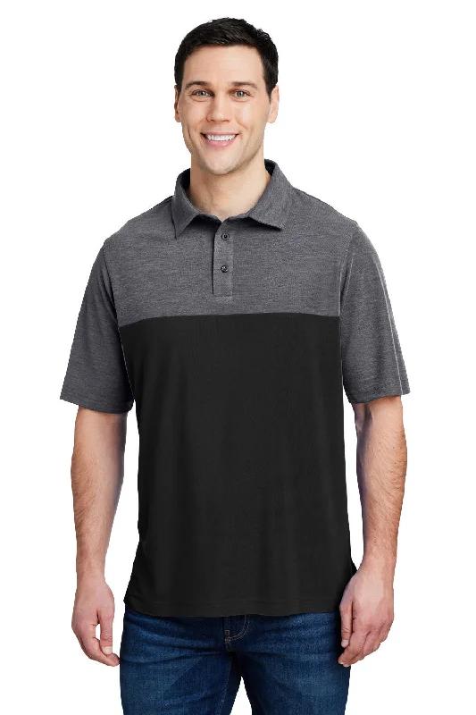 Reduced Prices Core 365 Mens Fusion ChromaSoft Performance Moisture Wicking Colorblock Short Sleeve Polo Shirt - Black/Heather Carbon Grey Reduced Prices Core 365 Mens Fusion ChromaSoft Performance Moisture Wicking Colorblock Short Sleeve Polo Shirt - Black/Heather Carbon Grey