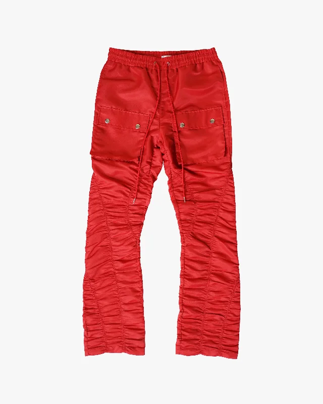 Early Access EPTM RUCHED FLARE PANTS-RED
