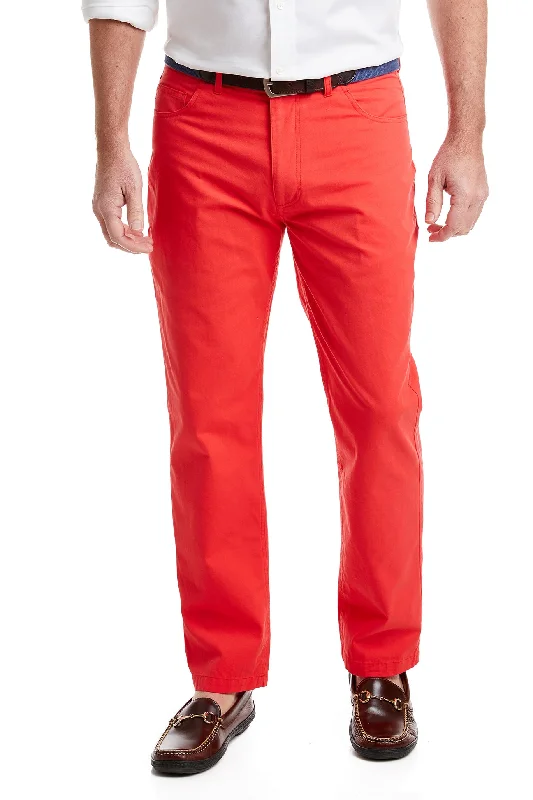 Discount Deals Wayfarer 5-Pocket Canvas Washed Red