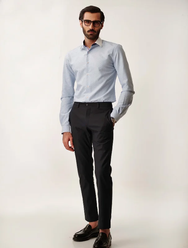 Online Exclusive WELL-STRUCTURED NAVY CHINOS WITH SIGNATURE RED STITCHED DETAILS