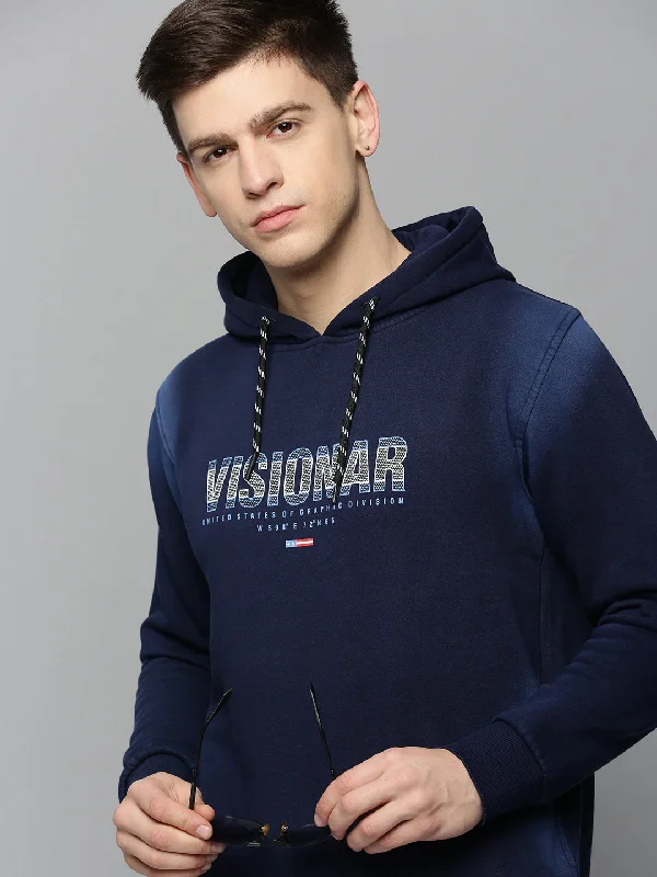 Final Clearance Men Navy Solid Hoodies
