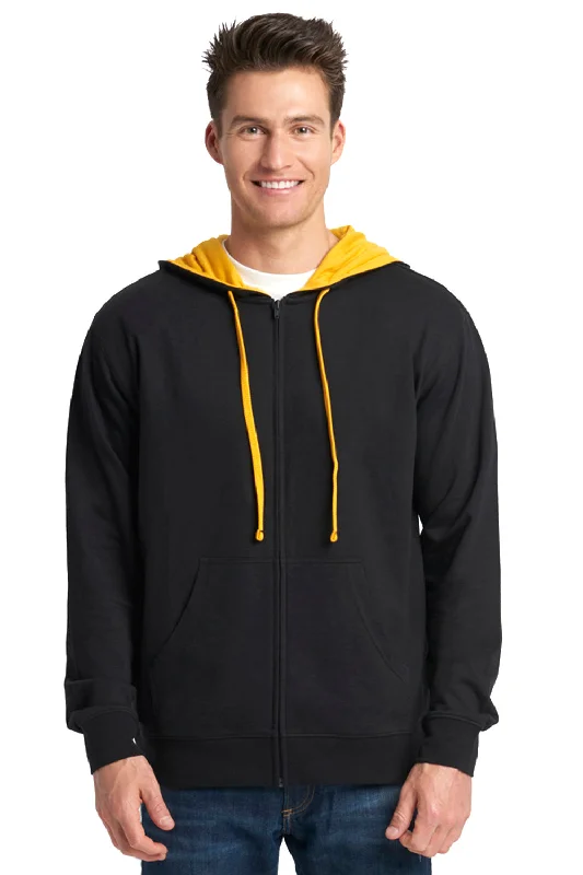 Now or Never Next Level Mens French Terry Fleece Full Zip Hooded Sweatshirt Hoodie w/ Pockets - Black/Gold - Closeout Now or Never Next Level Mens French Terry Fleece Full Zip Hooded Sweatshirt Hoodie w/ Pockets - Black/Gold - Closeout