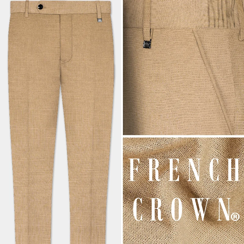 Exclusive Deal Sandrift Cream Luxurious Linen Stretchable Waistband Pant