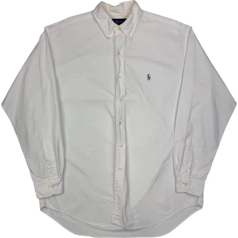 Weekend Discounts to Delight Ralph Lauren Blake Long Sleeve Button-Up Shirt White