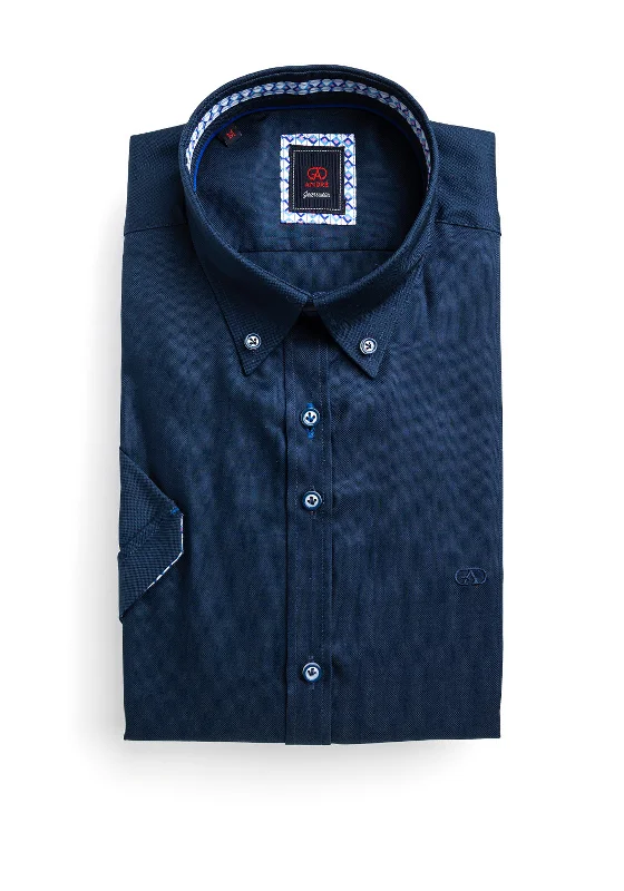 Clearance Sale Andre Liffey Short Sleeve Shirt, Navy