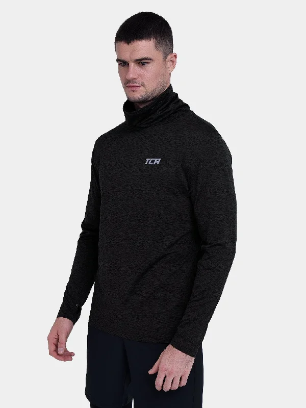 Weekend Deals That Amaze Warm-Up Thermal Long Sleeve Funnel Neck Top For Men With Brushed Inner Fabric, Thumbholes & Reflective Strips Weekend Deals That Amaze Warm-Up Thermal Long Sleeve Funnel Neck Top For Men With Brushed Inner Fabric, Thumbholes & Reflective Strips