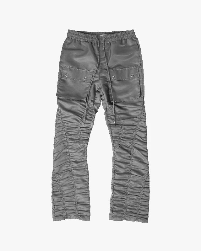 Limited Availability EPTM RUCHED FLARE PANTS-CHARCOAL