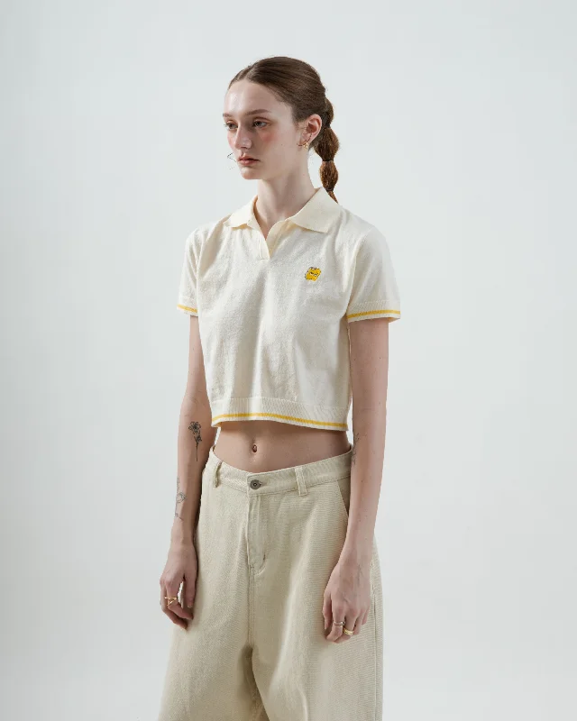 Online Exclusive Lemon-LU Collared Knit Top (Cream)