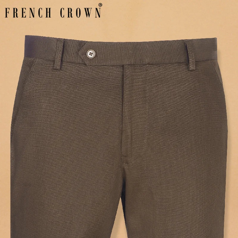 Low Prices Mocha Brown Heavyweight regular fit Cotton Pant