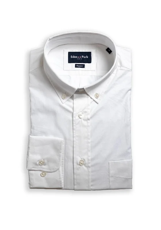 Final Clearance Eden Park Plain Poplin Shirt, White