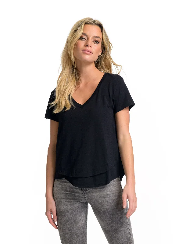 Weekend-Only Price Drops AVA V-NECK MOCK LAYER TEE