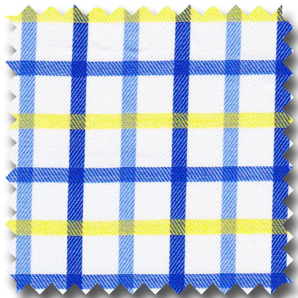 Special Price Bue And Yellow Check - Custom Dress Shirt