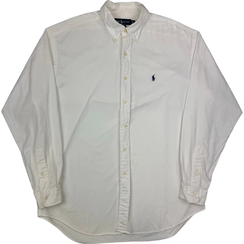 Weekend Deals to Make You Happy Ralph Lauren Blaire Button-Up Long Sleeve Shirt White Weekend Deals to Make You Happy Ralph Lauren Blaire Button-Up Long Sleeve Shirt White