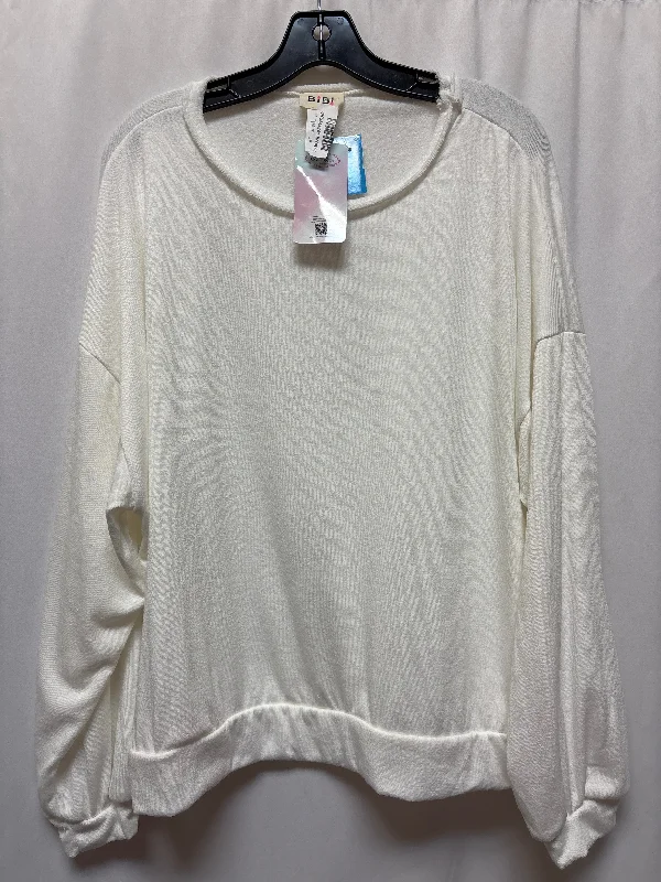 Weekend Discounts to Indulge In Top Long Sleeve By Bibi In White, Size: L