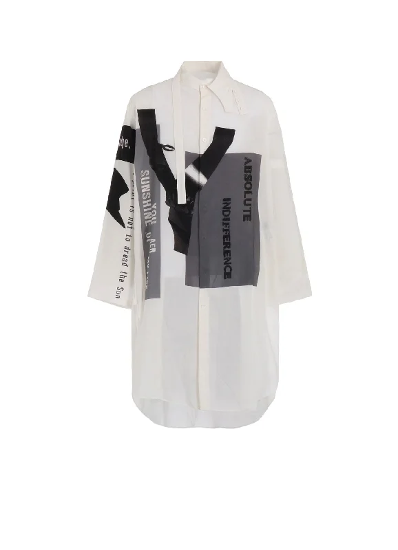 Now Available ASYMMETRY COLLAR PRINT BLOUSE