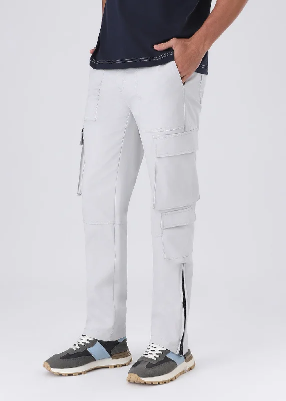 Act Fast Misty Grey Zipper Cargo Pant