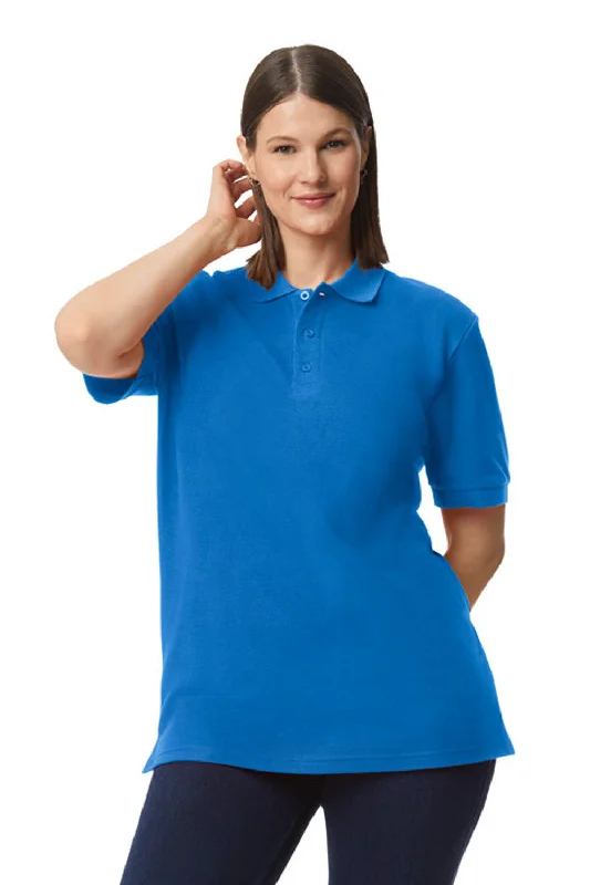 Buy Now Gildan Mens Double Pique Short Sleeve Polo Shirt - Royal Blue