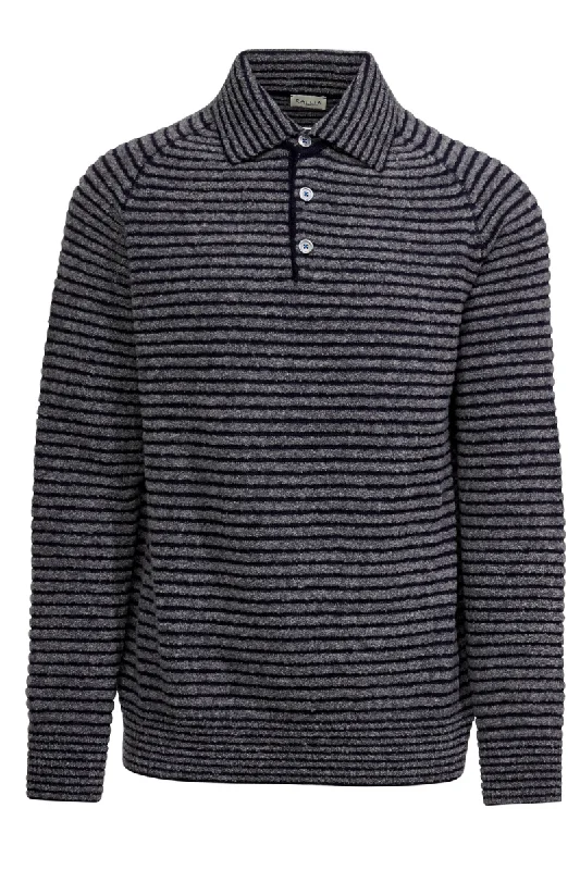 Stock Clearance Lake Striped Polo Sweater