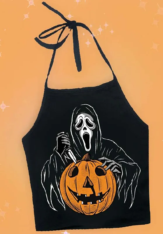 Weekend Discounts to Love Ghostface Pumpkin | HALTER TOP