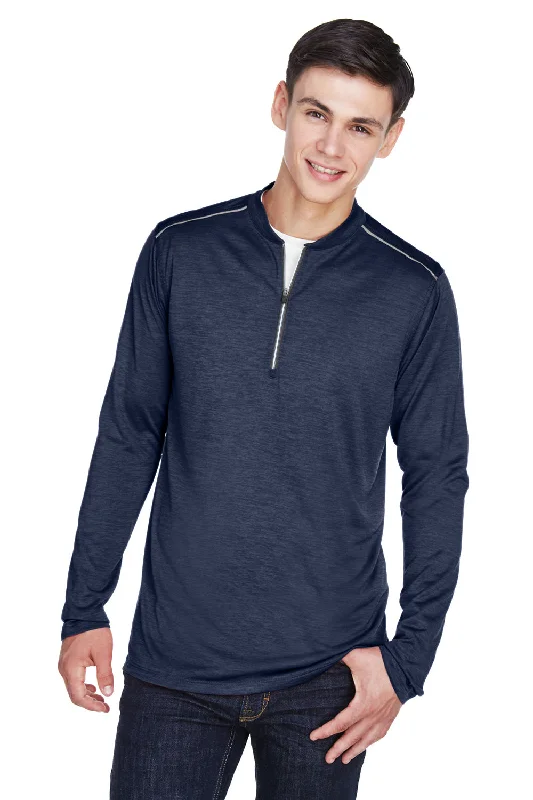 Half Price Core 365 Mens Kinetic Performance Moisture Wicking 1/4 Zip Sweatshirt - Classic Navy Blue/Carbon Grey Half Price Core 365 Mens Kinetic Performance Moisture Wicking 1/4 Zip Sweatshirt - Classic Navy Blue/Carbon Grey