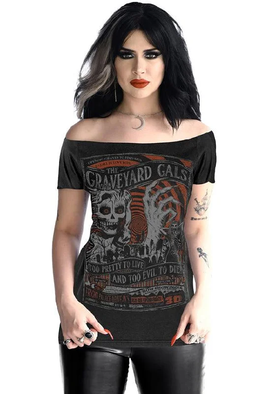 Weekend Price Cuts Galore The Graveyard Gals | OFF SHOULDER TEE