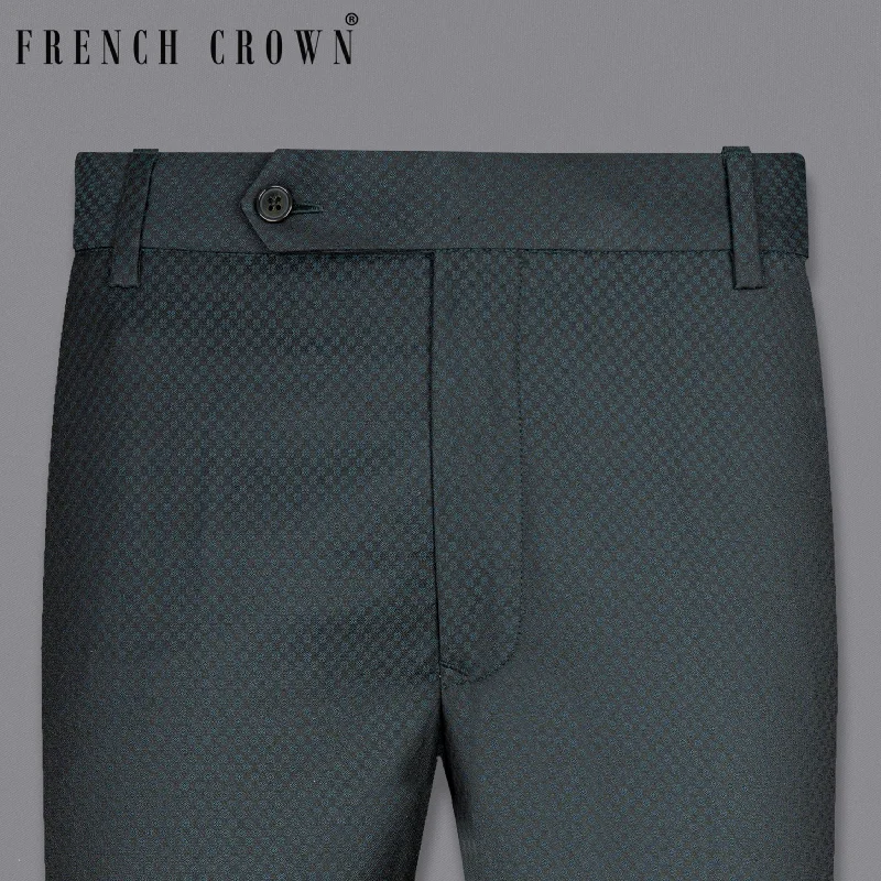 Epic Value Hunter Green Micro Textured Formal Pant