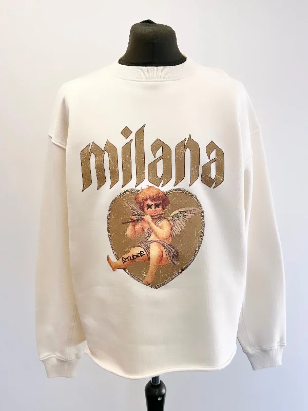 Limited Time Offer Cream Cherub Heavyweight Open Hem Sweatshirt.