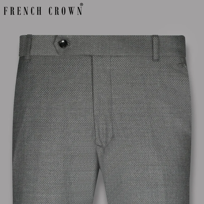 Deal Explosion Iron Grey Checked Wool Blend Pant