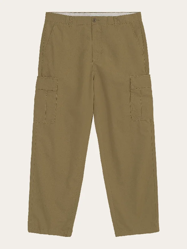 Today Only FIG loose cargo poplin pants - GOTS/Vegan - Burned Olive