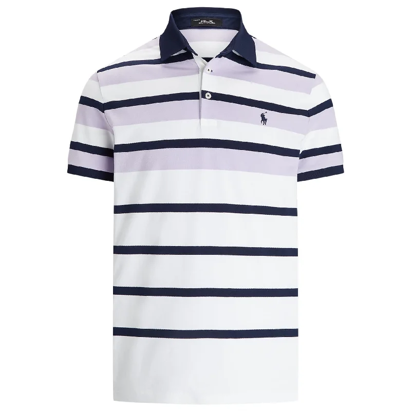 Year-End Sale RLX Tailored Fit Performance Pique Stripe Polo Lovely Lilac - AW24