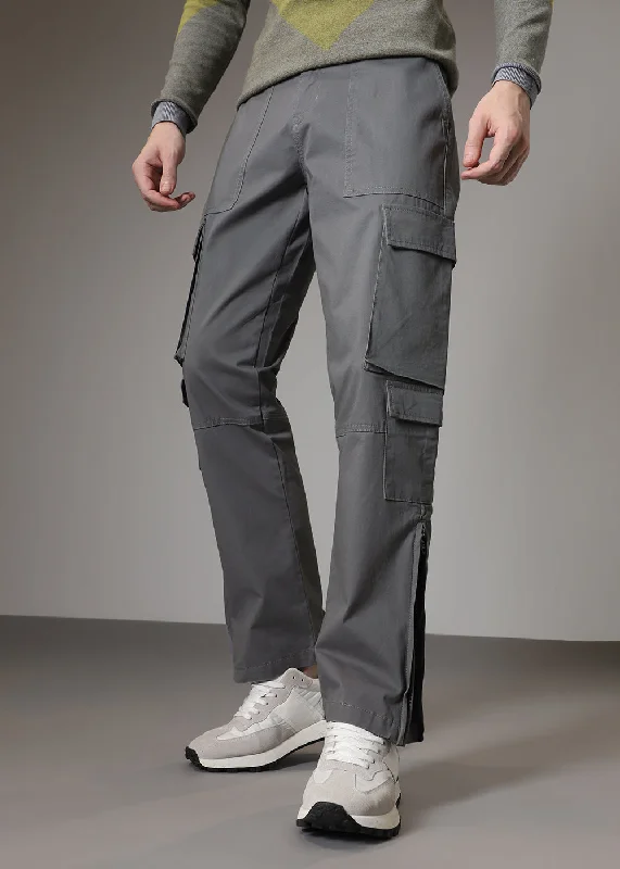 Crazy Deals Artic Grey Zipper Cargo Pant
