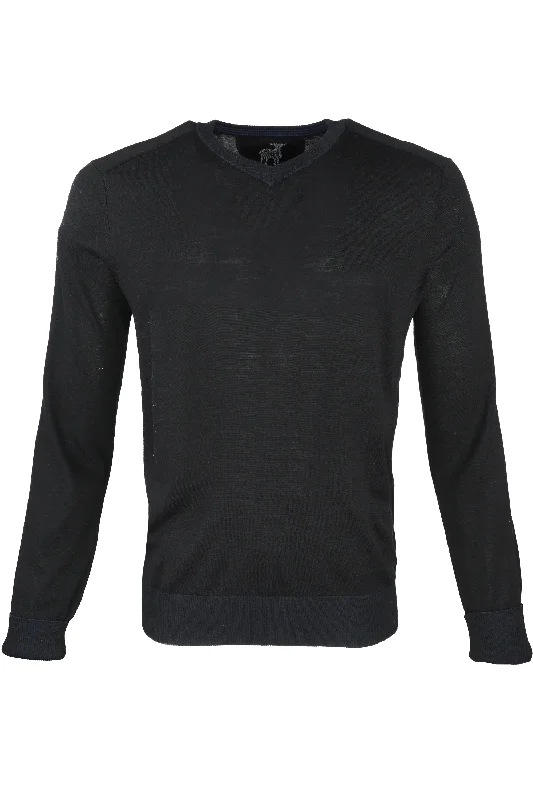 Now or Never Raffi "The Ricky" V-neck Sweater Black