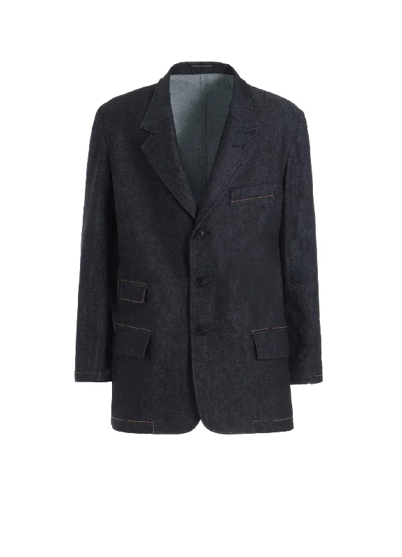 Bonus Savings 【1/11 10:00(JST) Release】13oz UNEVEN YARN DENIM JACKET WITH 3-BUTTONS COLOR COMBI