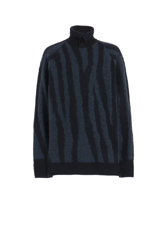 Mega Discount 7G STRIPE RAGLAN TURTLE NECK