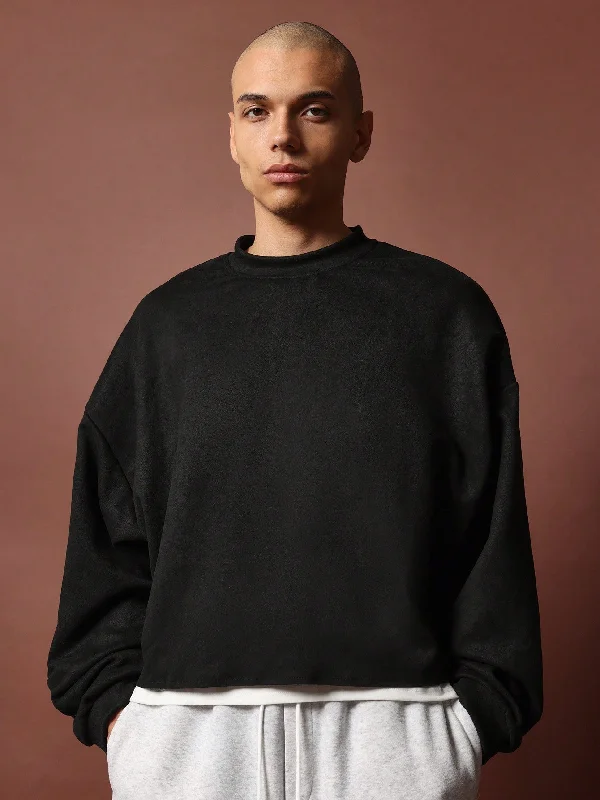 While Supplies Last Crop Fit Long Sleeve Suedette Sweatshirt
