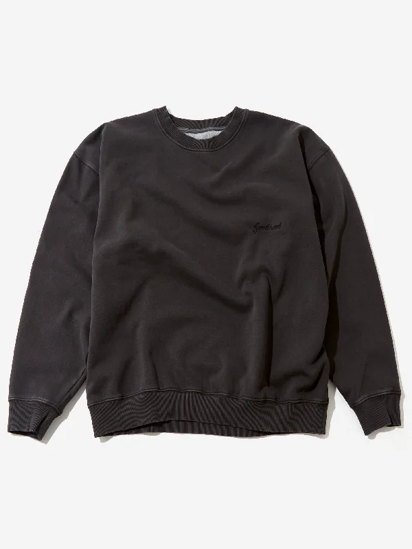 Exclusive Deal Goodhood Worldwide Script Sweatshirt - Washed Black