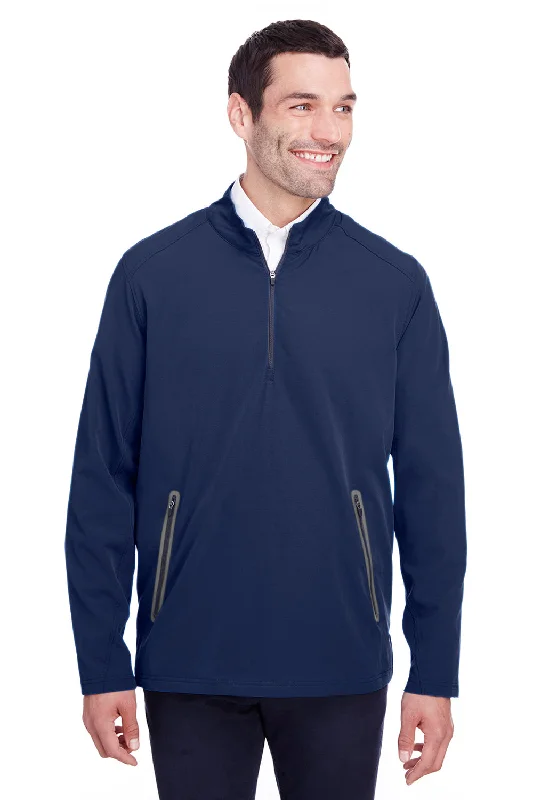 Midnight Madness North End Mens Quest Performance Moisture Wicking 1/4 Zip Sweatshirt w/ Pockets - Classic Navy Blue/Carbon Grey - Closeout Midnight Madness North End Mens Quest Performance Moisture Wicking 1/4 Zip Sweatshirt w/ Pockets - Classic Navy Blue/Carbon Grey - Closeout