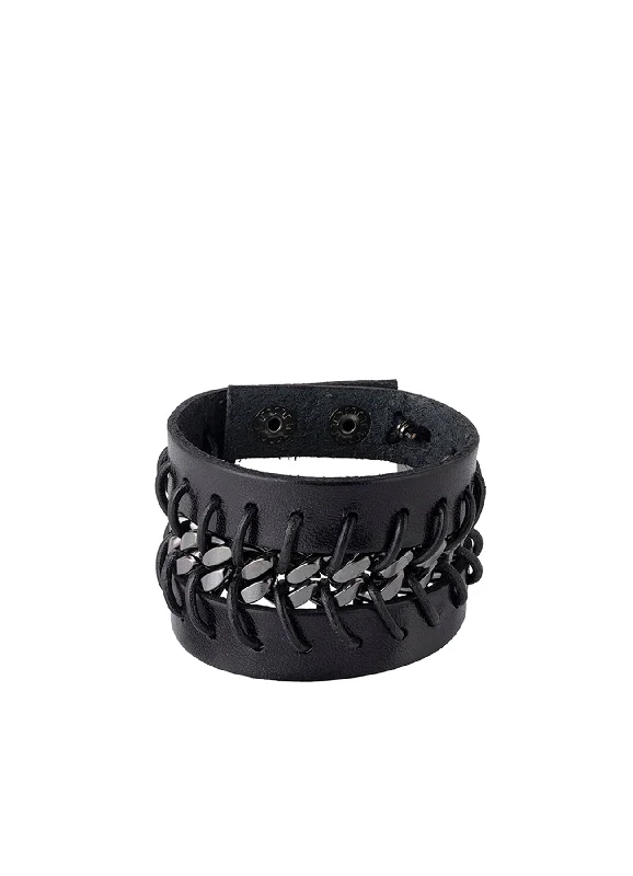 Deep Savings LEATHER BRASS BKNI RENEGADE BRACELET
