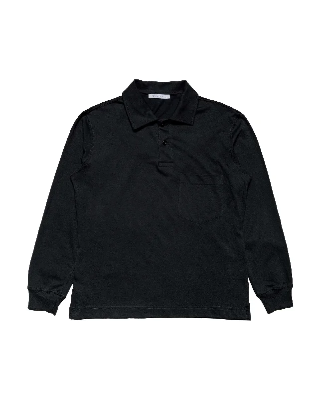 Lowest Price Body of Work Clove Long Sleeve Polo Black/Loam Brown