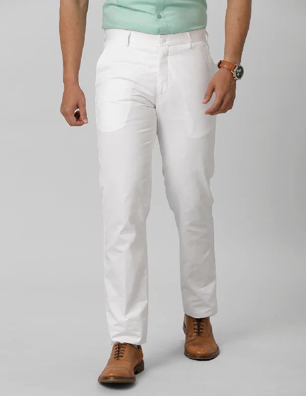 Price Drop Men Linen Cotton White Pants Smart Care