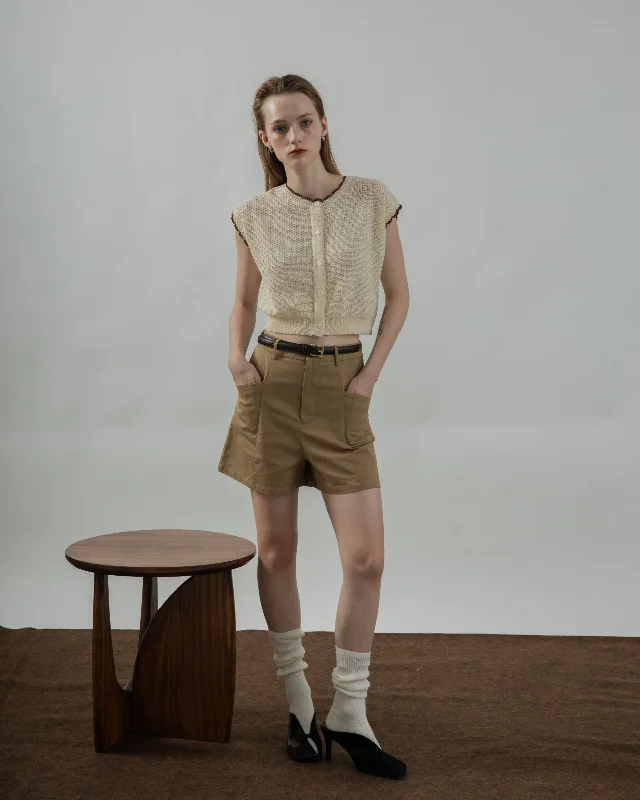Year-End Sale Eco Two-Way Crochet Knit Top (Beige)