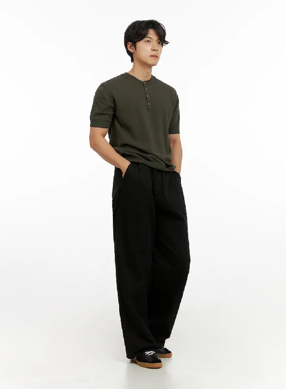 Bonus Offer Men's Solid Wide-Fit Pants IG409