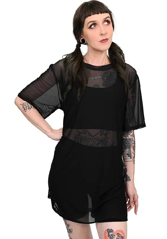 Weekend Offers That Thrill Oversized Mesh | T-SHIRT TUNIC*