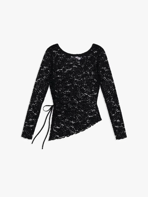 Stock Clearance Jo Lace Top - Licorice Lace