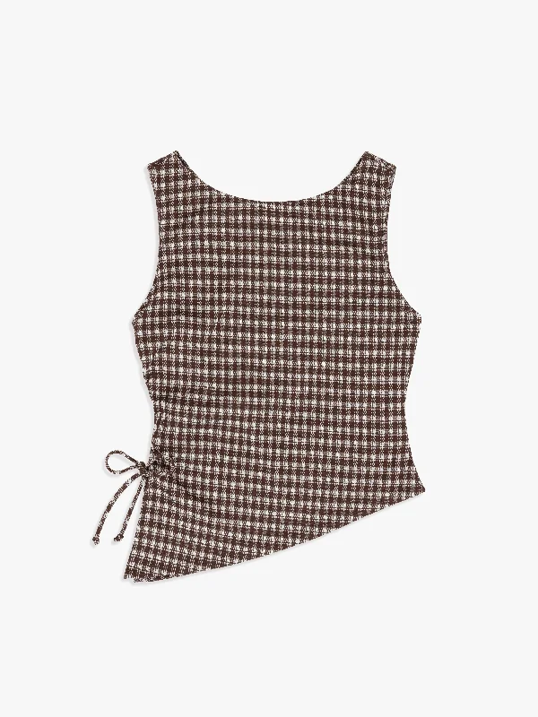 Weekend Discounts to Enjoy Erin Tank - Cocoa Plaid