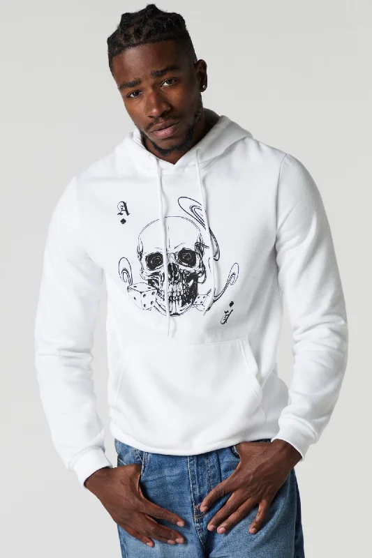 Last Chance Ace Skull Graphic Fleece Hoodie